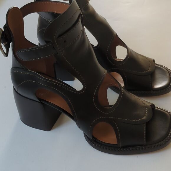 Chloé Black Gaile Leather Sandals Cut Out - Picture 10 of 12